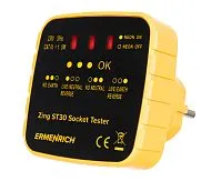 Тестер розеток Ermenrich Zing ST30, желтый
