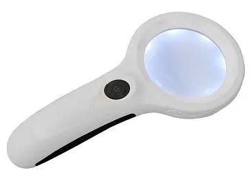 Лупа Kromatech ручная круглая 4х, 65 мм, с подсветкой, ультрафиолет (8 LED), черно-белая 82022/9586