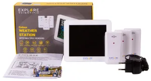 Метеостанция Explore Scientific с цветным экраном и тремя датчиками, белая, изображение 3