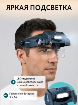 Лупа налобная Levenhuk Discovery Crafts DHD 40, изображение 16